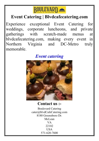 Event Catering | Blvdcafecatering.com