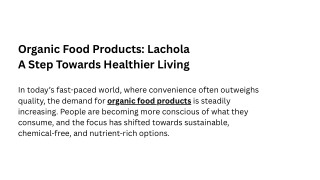Lachola  Organic food Products