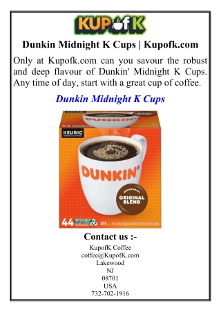 Dunkin Midnight K Cups | Kupofk.com