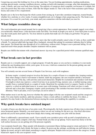 How Respite Care Services Can Stop Caregiver Exhaustion: A Lifeline for Sustaina