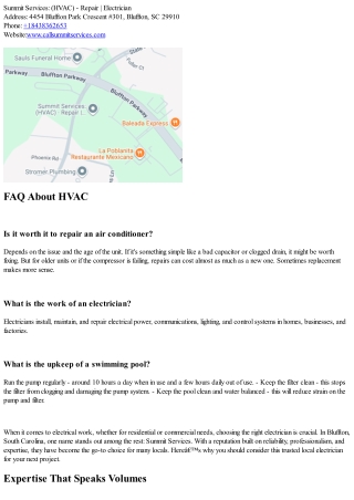 Your Trusted Local Electrician: Why Choose Summit Services in Bluffton?