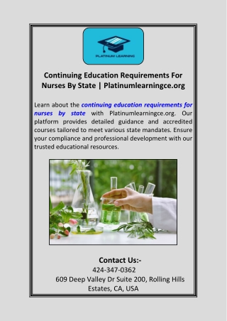 Continuing Education Requirements For Nurses By State  Platinumlearningce.org