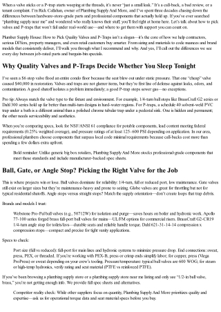 Plumber Supply House: How to Pick Quality Valves and P-Traps