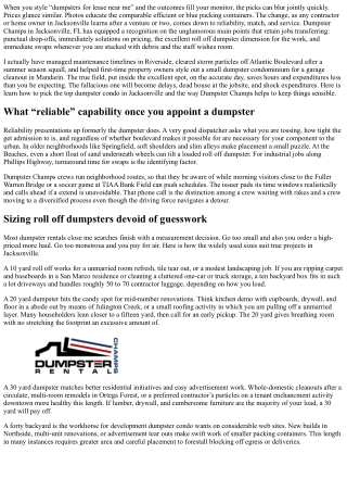 Dumpsters for Rent Near Me: Reliable Roll Off Dumpster Rentals via Dumpster Cham