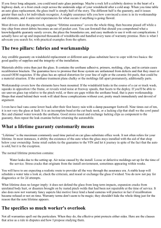 What Is Covered in a Professional Auto Glass Replacement Warranty?