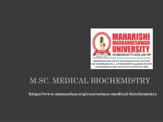 M.Sc. Medical Biochemistry