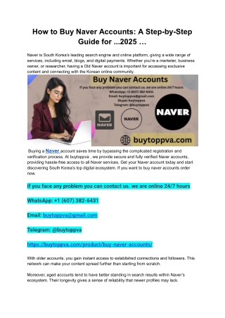 How to Buy Naver Accounts_ A Step-by-Step Guide for ...2025 …