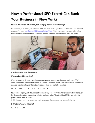 How a Professional SEO Expert Can Rank Your Business in New York
