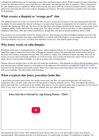 Chin Up: How Botox for Chin Dimples Works