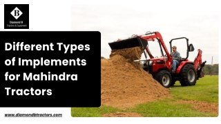Different Types of Implements for Mahindra Tractors