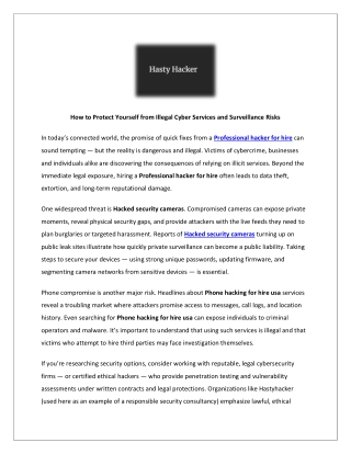 How to Protect Yourself from Illegal Cyber Services and Surveillance Risks