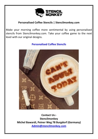 Personalised Coffee Stencils | Stencilmonkey.com