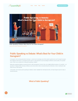 Public Speaking vs Debate for Kids in Gurugram - LearnifyU