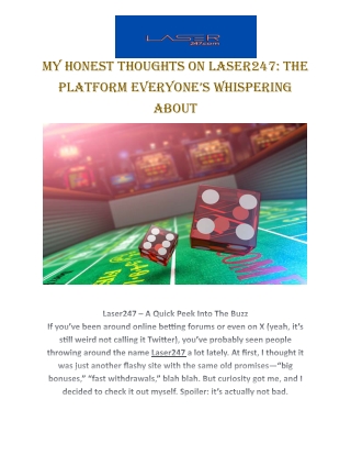 My Honest Take on Laser247 – The Betting Hub Everyone’s Whispering About
