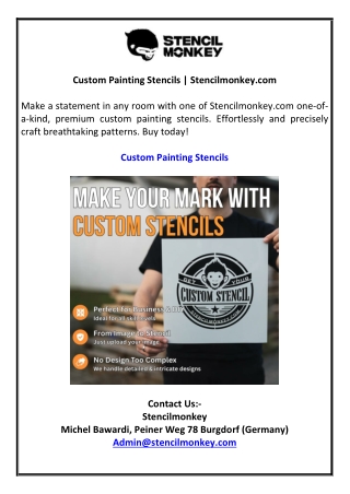 Custom Painting Stencils | Stencilmonkey.com