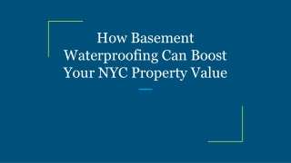 How Basement Waterproofing Can Boost Your NYC Property Value