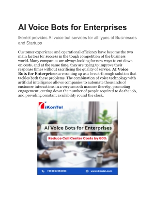 AI Voice Bots for Enterprises