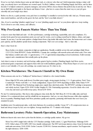 Plumber Supply House Picks: Top-Rated Faucets and Fixtures