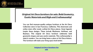 Original Art Deco furniture for sale: Bold Geometry, Exotic Materials and High-e