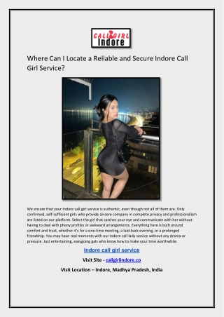 Indore call girl service