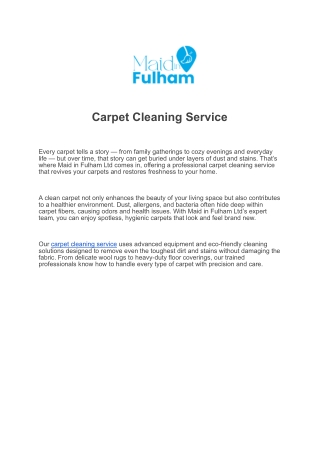 Carpet Cleaning Service