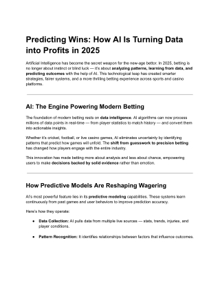 AI-Powered Predictions: A Complete Guide to Data-Driven Betting in 2025
