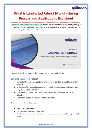 What is Laminated Fabric? Manufacturing Process and Applications Explained