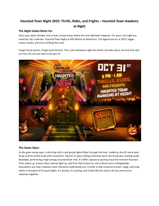 Haunted Town Night 2025_ Thrills, Rides, and Frights – Haunted Town Awakens at Night