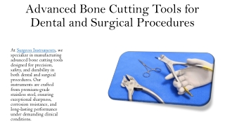 Advanced Bone Cutting Tools for Dental and Surgical Procedures