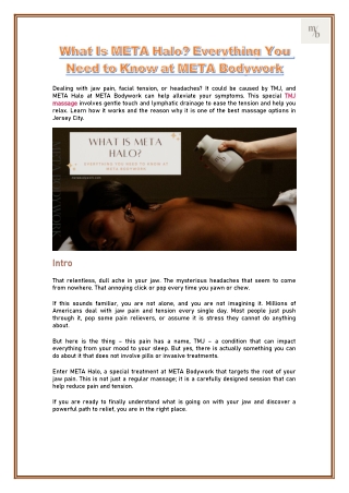 What Is META Halo? Everything You Need to Know at META Bodywork