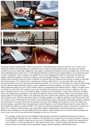 If I Am The Target Of A Trucking Accident, That Can I File A Claim Against?