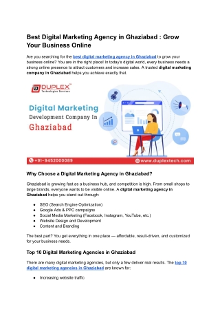 Best Digital Marketing Agency in Ghaziabad _ Grow Your Business Online