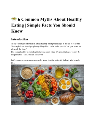 6 Common Myths About Healthy Eating  Simple Facts You Should Know - NutriNest