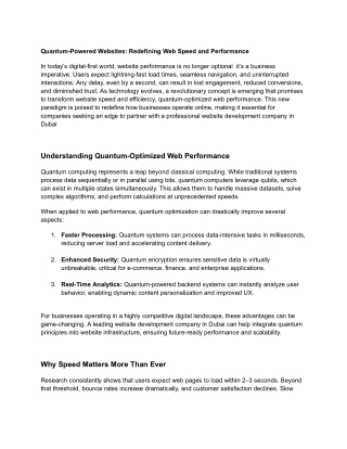 Quantum-Powered Websites: Redefining Web Speed and Performance