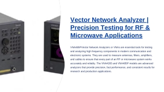 Vector Network Analyzer | Precision Testing for RF & Microwave Applications