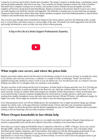 Cost Effective Respite Care Services in Oregon: Essential Tips and Resources for