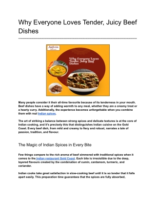 Why Everyone Loves Tender, Juicy Beef Dishes (1)