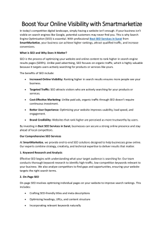 Boost Your Online Visibility with Smartmarketize