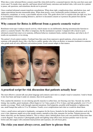Informed Consent for Botox: Explain Risks the Right Way