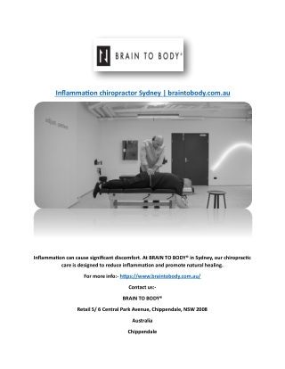 Inflammation chiropractor Sydney | braintobody.com.au