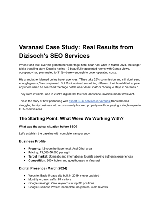 Varanasi Case Study_ Real Results from Dizisoch’s SEO services