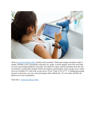 Count Percentage Online – Fast & Easy Percentage Calculator