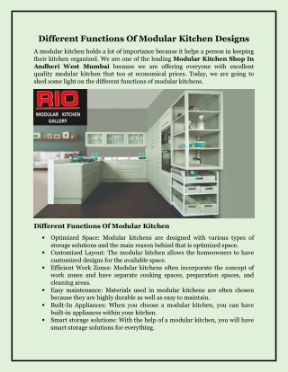 Modular Kitchen Shop In Andheri West Mumbai