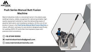 Push Series Manual Butt Fusion Machine, Industrial Butt Fusion Machine Exporter