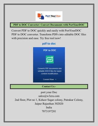 PDF to DOC Converter: Convert Documents with PortYourDOC