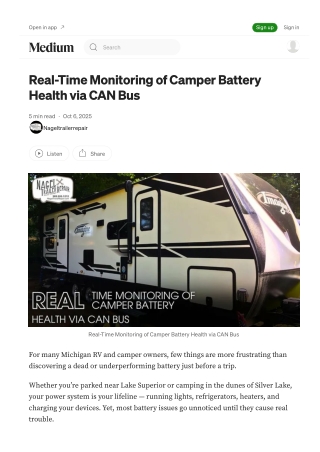 Battery Health Tips by Camper Repair Michigan Expert