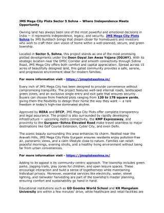 JMS Mega City Plots Sector 5 Sohna