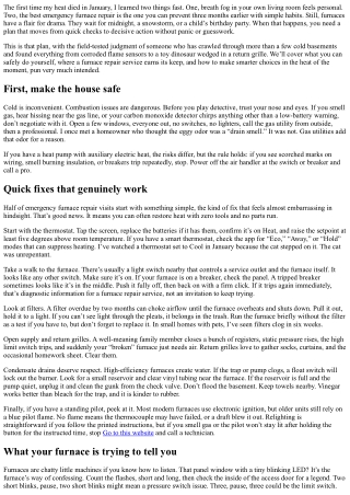 Emergency Furnace Repair: What to Do When the Heat Goes Out