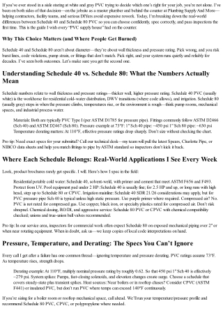 PVC Supply House: Choosing Schedule 40 vs. Schedule 80