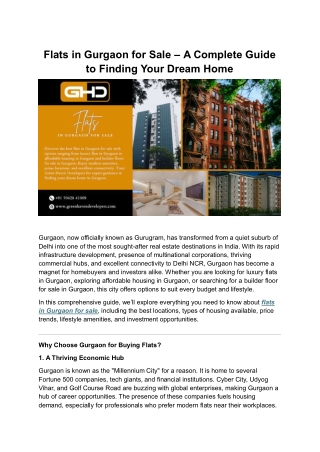 Flats in Gurgaon for Sale | Green Haven Developers